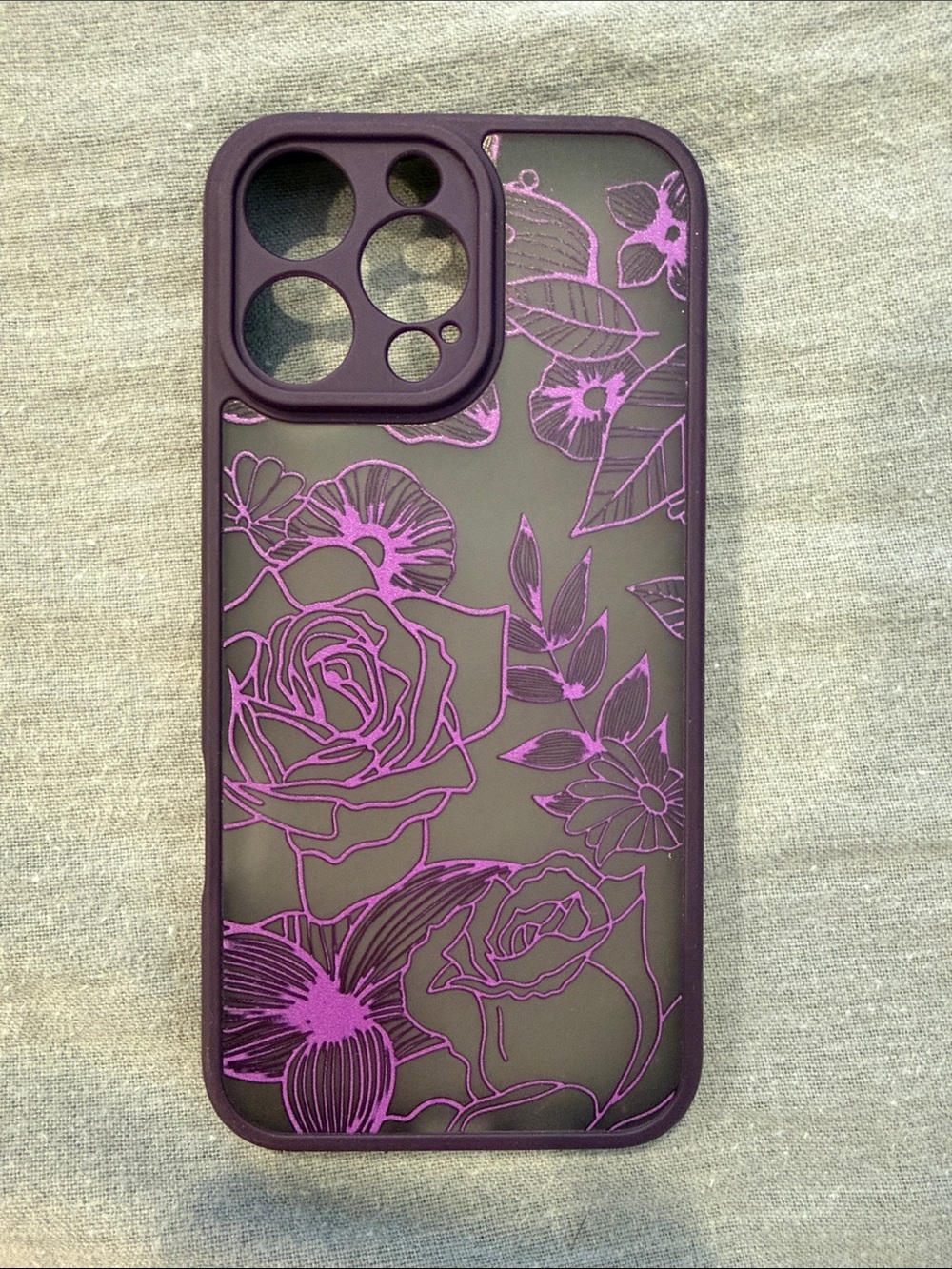 Purple Floral iPhone Case - Stylish Protective Cover iPhone 16 Pro Max